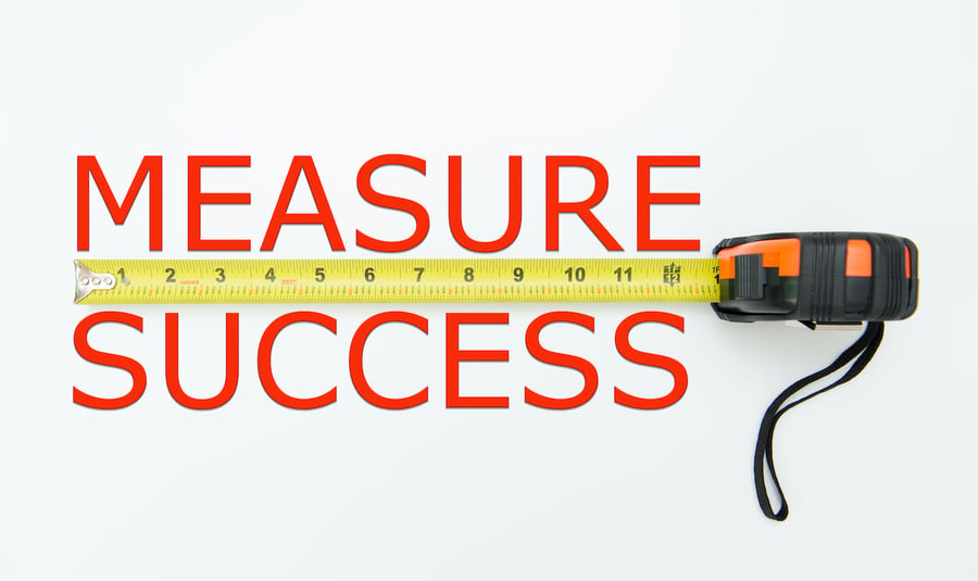 tape measure with words measure success
