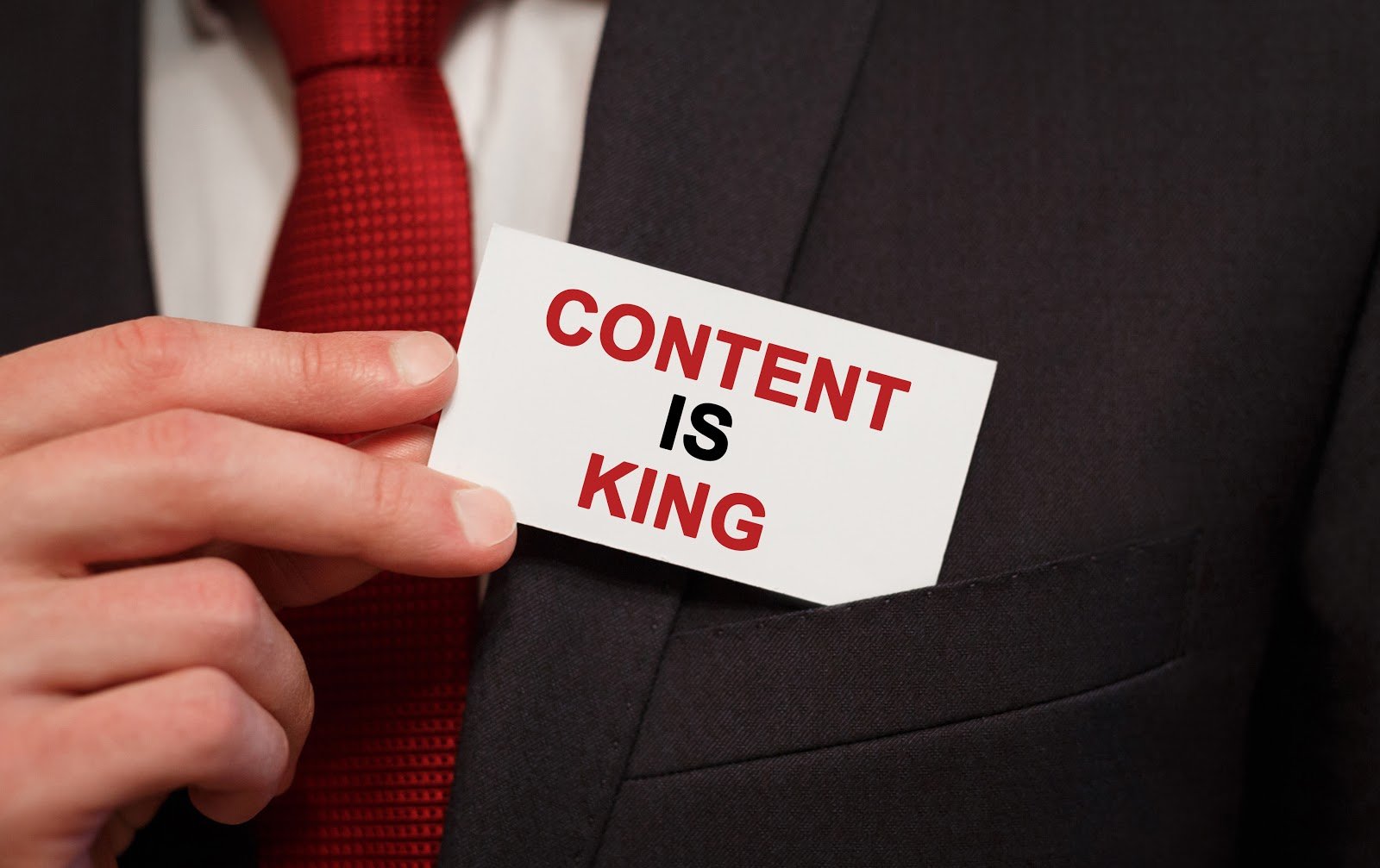 closeup of note saying Content is King
